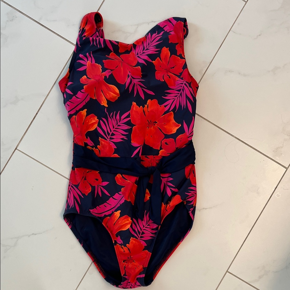 Floral Women’s Swimwear- lands end tummy control
